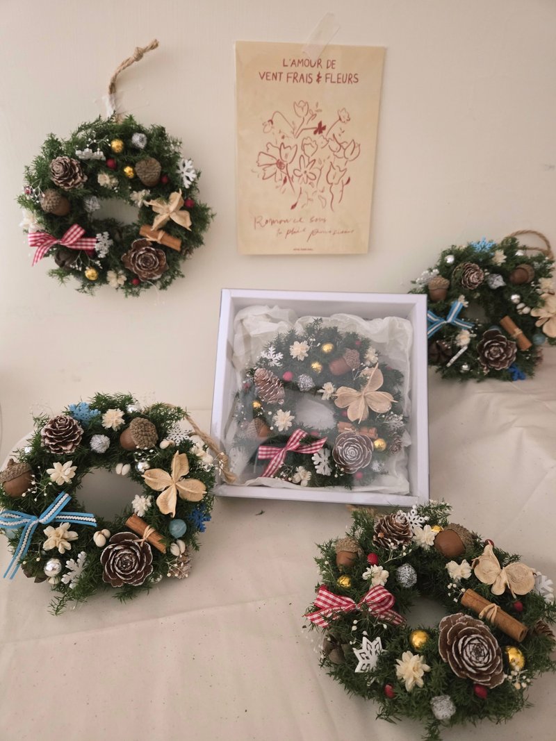 圣诞永生雪松迷你花圈 12厘米 - 干燥花/捧花 - 植物．花 