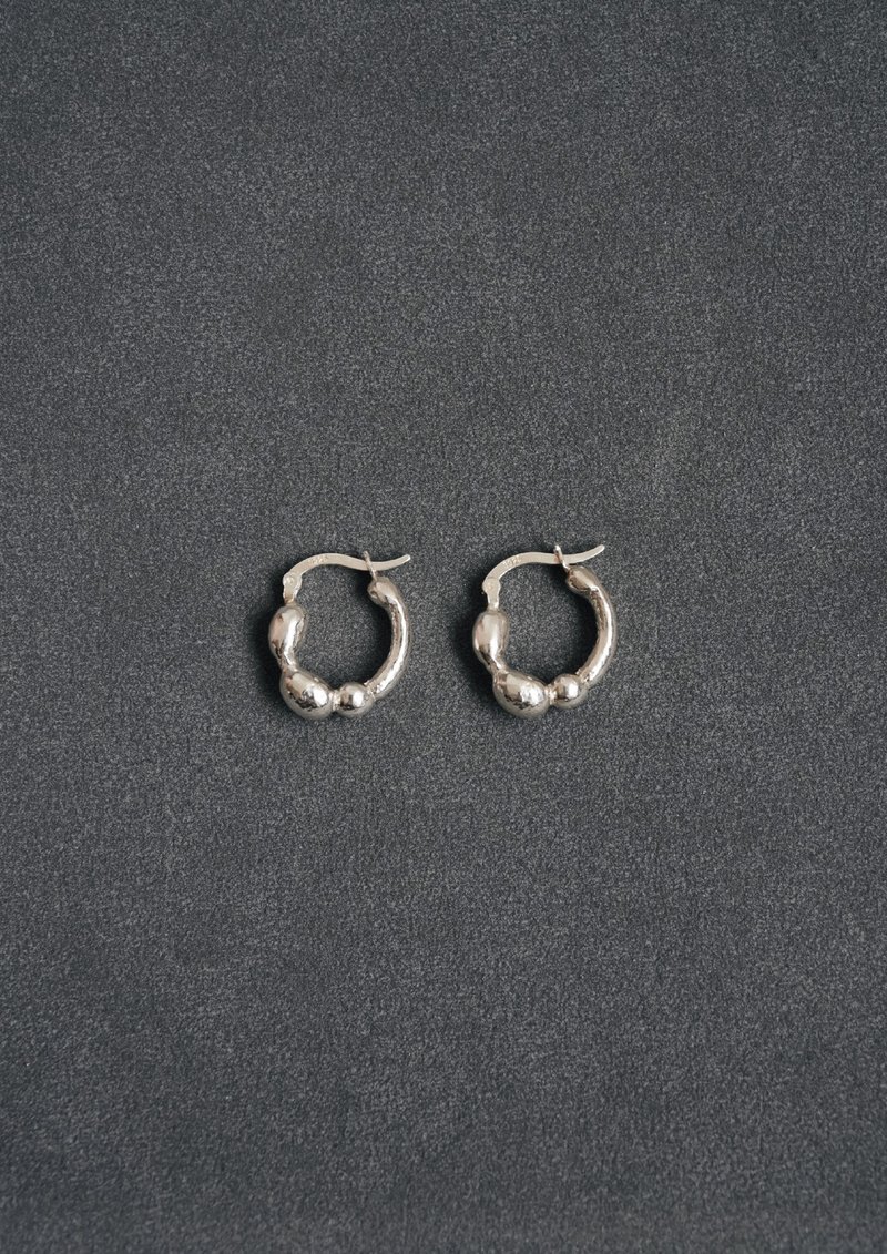 ME04-杆菌Bacilli Earring - 耳环/耳夹 - 纯银 