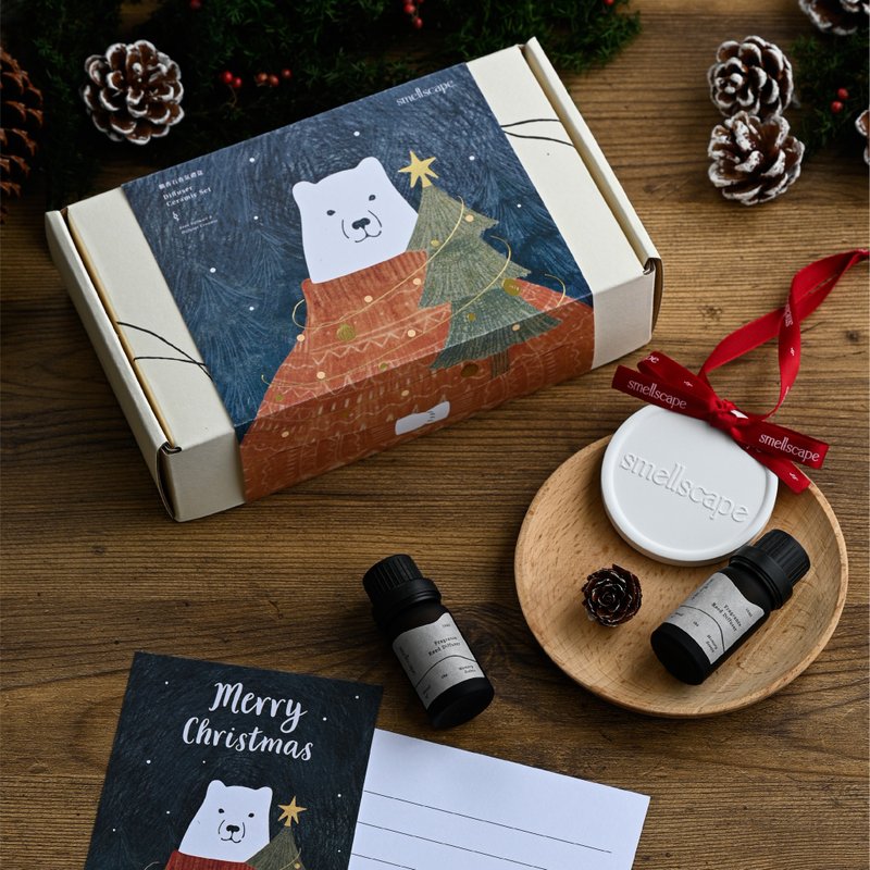 【快速出货】扩香石香氛礼盒 4种香气4色缎带 圣诞交换礼物 - 香薰/精油/线香 - 其他材质 