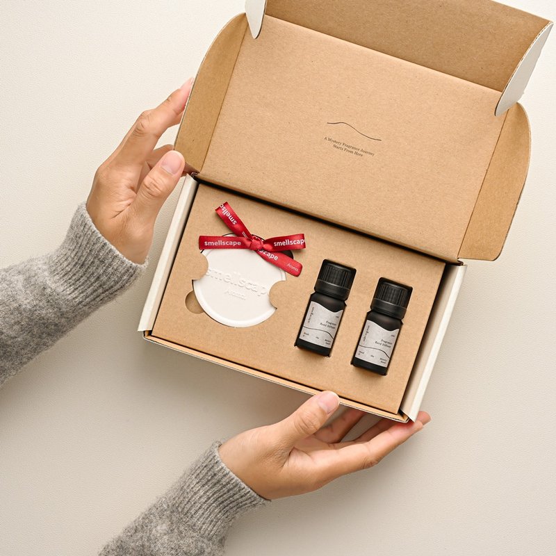 【一般封条】扩香石香氛礼盒 4种香气4色缎带 车用香氛 新年礼物 - 香薰/精油/线香 - 其他材质 