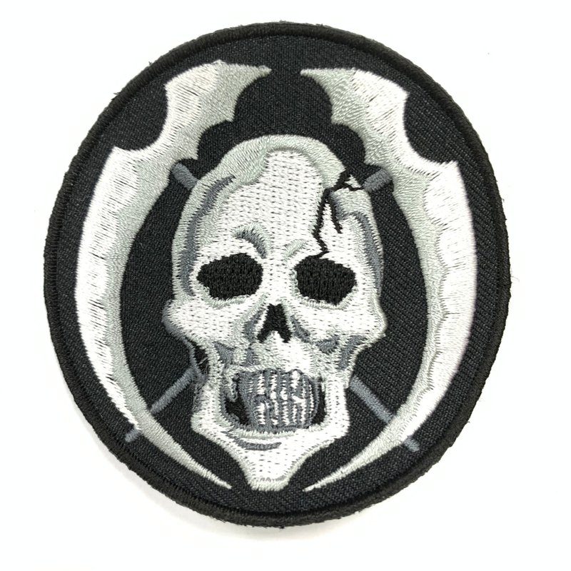 镰刀骷颅头 庞克 gang 刺绣贴布 暗黑恐怖 电绣贴 背胶补丁 - 徽章/别针 - 绣线 多色