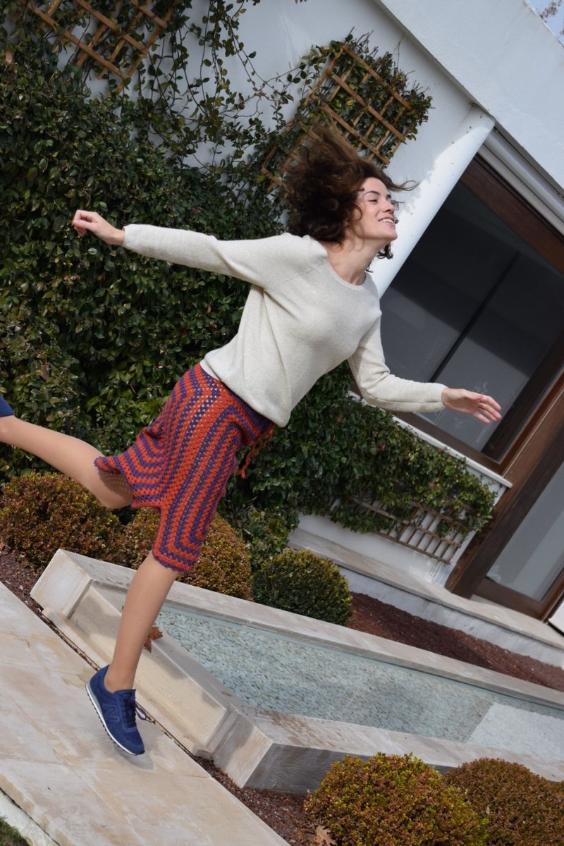 Vintage style skirt, colorful skirt, organic clothing, handmade, gift for mom - 裙子 - 羊毛 多色