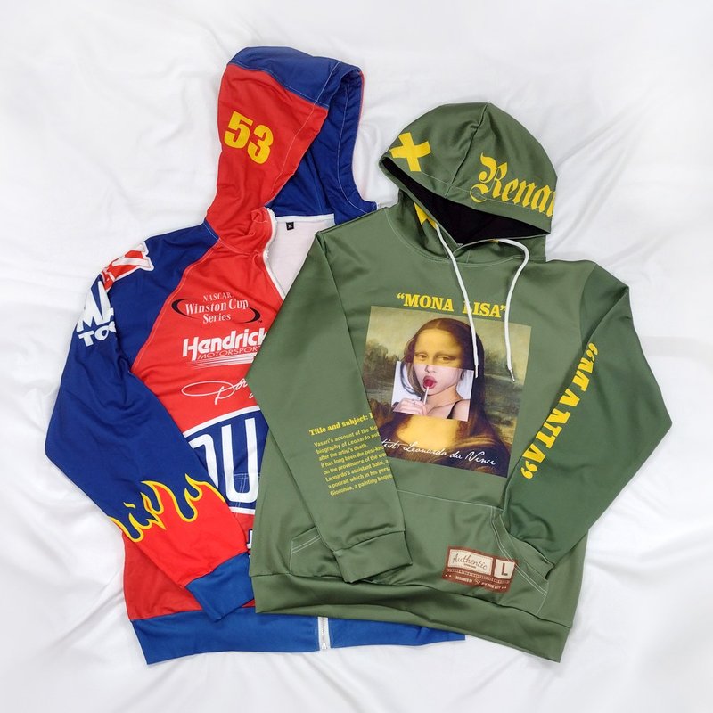 定制化 男 女 中性 连帽T 长袖T恤 连帽外套 连帽 T-Shirt 订做 - 男装上衣/T 恤 - 其他材质 