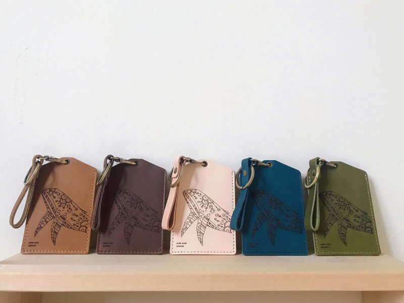 植鞣皮多用途卡套 X 大翅鲸  X 海洋图腾设计 - 证件套/卡套 - 人造皮革 