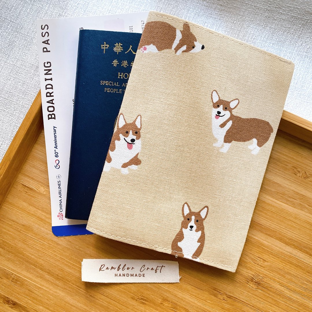 护照套 Passport Holder 护照夹 护照收纳 柯基款 - 护照夹/护照套 - 棉 