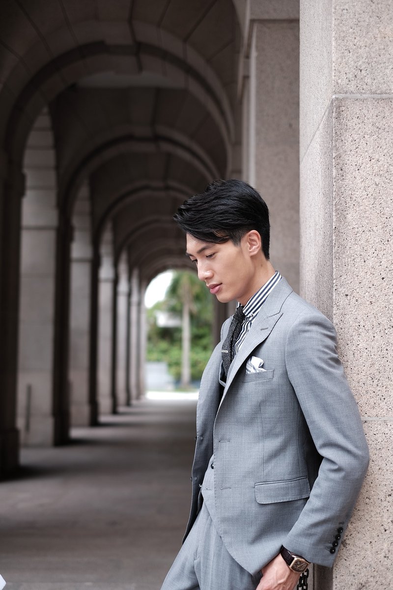 HIATUS 迷雾灰 西装套装 - 男装外套 - 羊毛 银色