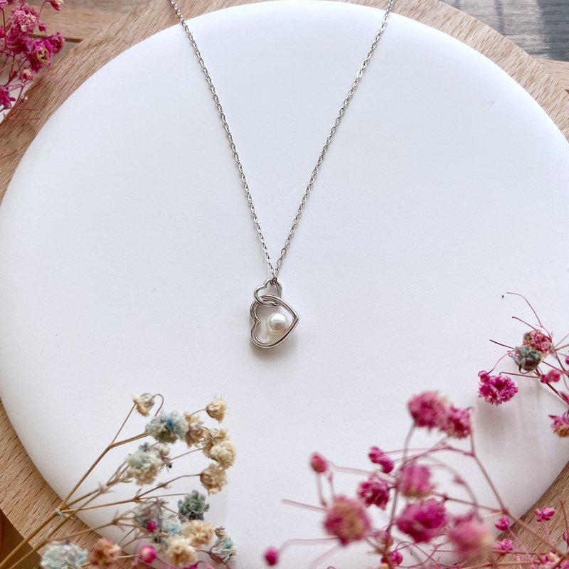 925银 心连心珍珠项链 - 项链 - 珍珠 