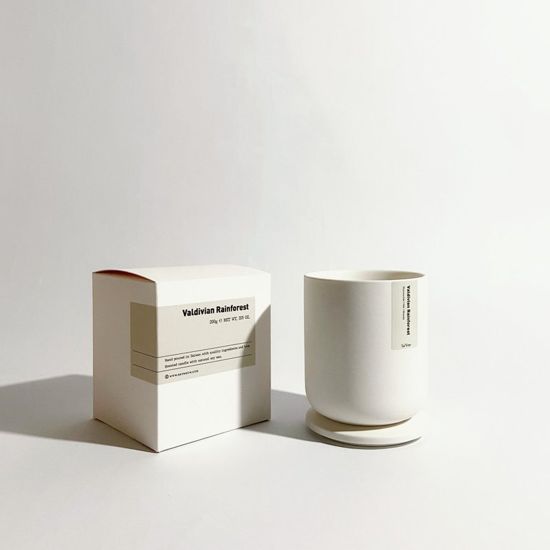 陶杯木芯蜡烛 No.23 Valdivian Rainforest 瓦尔迪维亚雨林 - 蜡烛/烛台 - 陶 白色