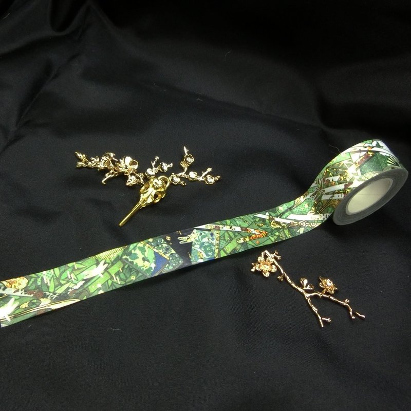 贤者不在-钻石雷射箔押-烫金纸胶带 - 纸胶带 - 纸 绿色
