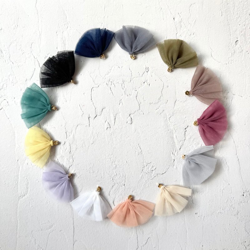 tulle earring backs - 耳环/耳夹 - 其他材质 多色
