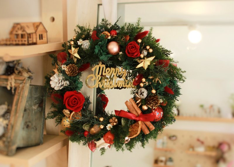 定制化礼物/圣诞花环/圣诞花圈/圣诞摆设/圣诞礼物 - 摆饰 - 其他材质 绿色