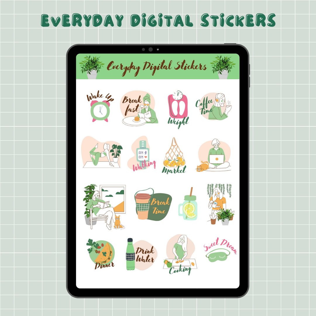 Everyday Digital Stickers Goodnotes & Notability | Digital Garden Stickers - 电脑手机桌布/贴图/App 图示 - 其他材质 