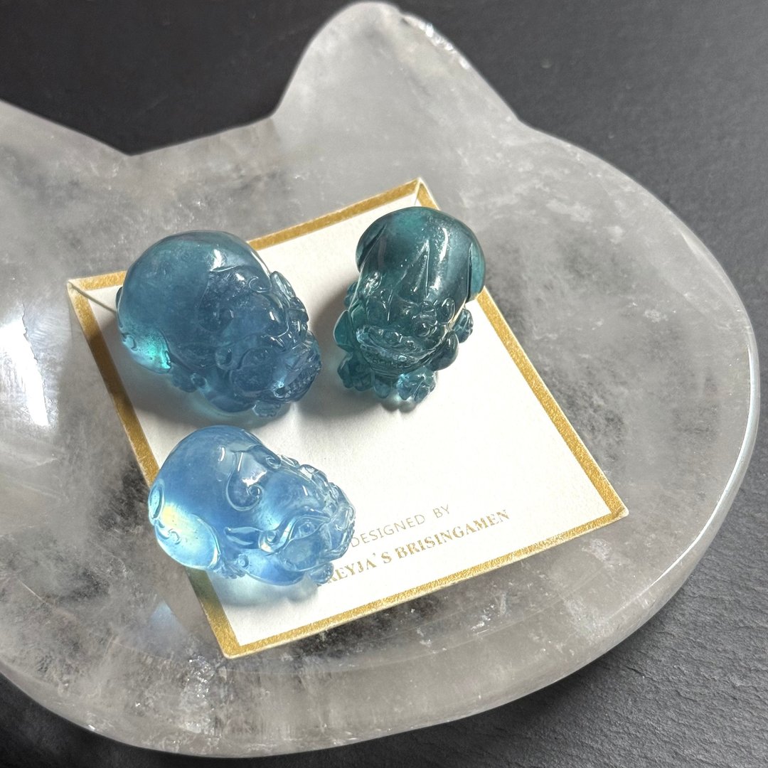 海蓝宝貔貅小摆件 - 摆饰 - 水晶 多色