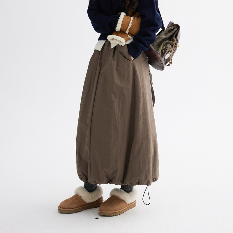 灯笼棉松紧半身裙|裙子|两色|冬款|Sora-1723 - 裙子 - 棉．麻 多色