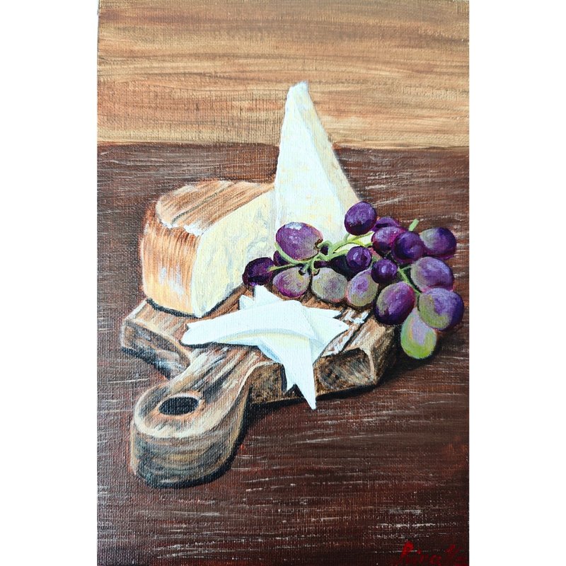 法式奶酪和葡萄   RinaArtSK 原创厨房艺术画作 - 墙贴/壁贴 - 其他材质 多色