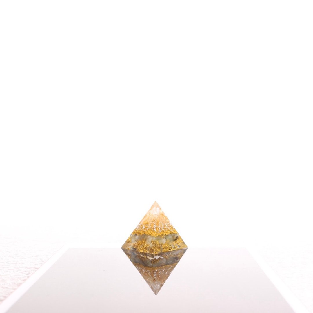 【毕业礼物】金色丰收-奥刚迷你金字塔Orgonite水晶矿石招财进 - 摆饰 - 水晶 黄色