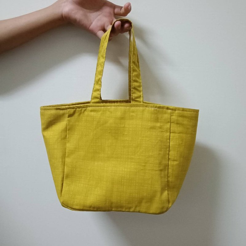 手提包 手提袋 经典款与梯形两用托特包  芥末黄 - 手提包/手提袋 - 棉．麻 黄色