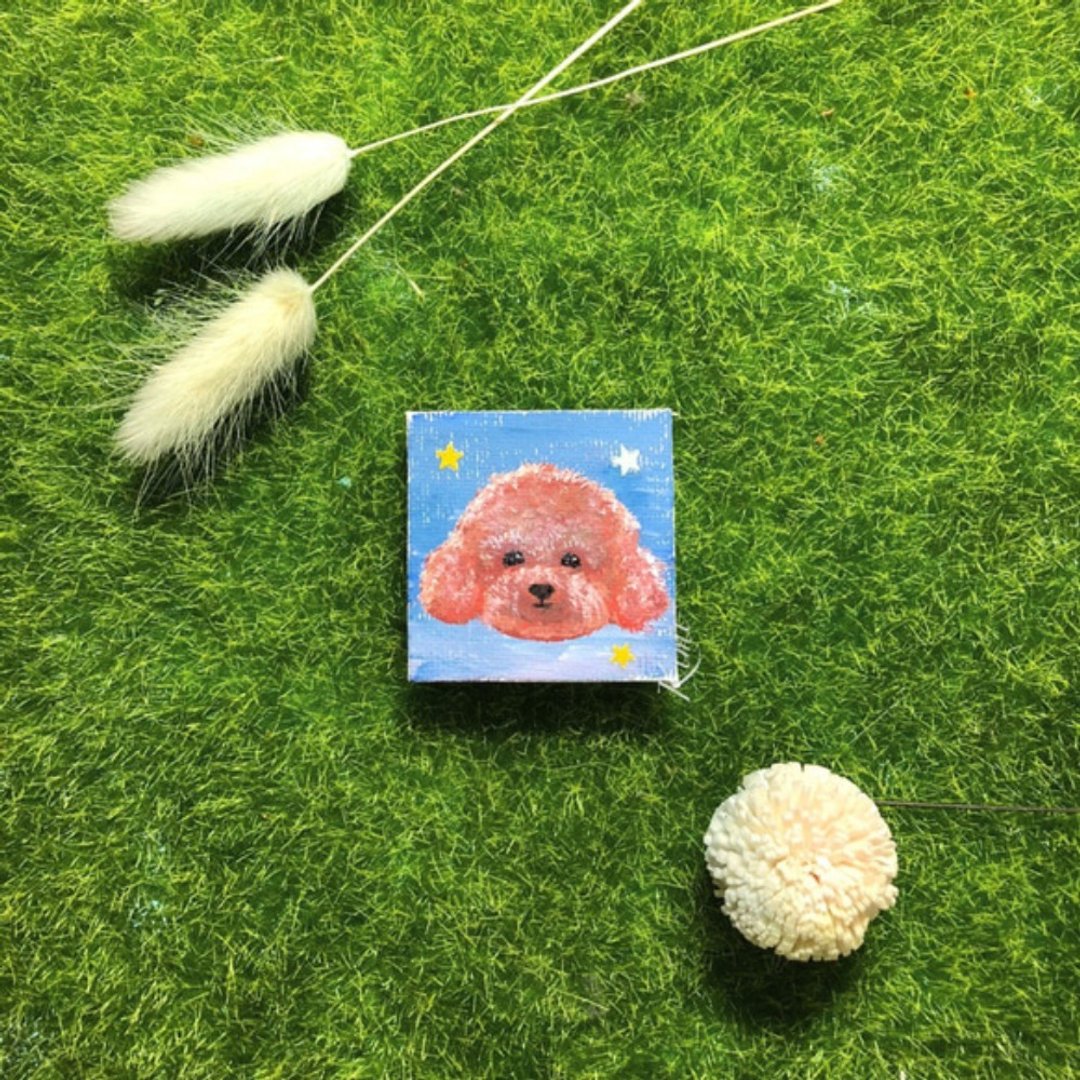 【手心画布】贵宾狗 Poodle－生物系列 - 摆饰 - 颜料 咖啡色