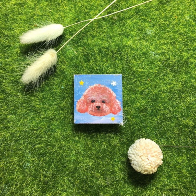 【手心画布】贵宾狗 Poodle－生物系列 - 摆饰 - 颜料 咖啡色