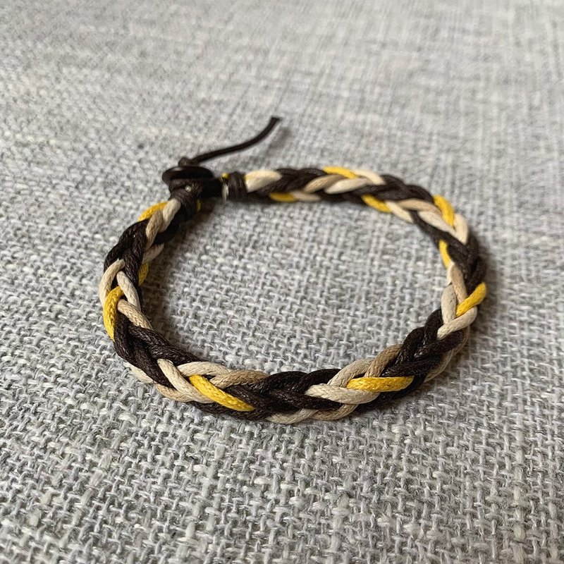 编织冲浪手环脚环-混咖啡款 浪女俱乐部SFG_CLUB - 手链/手环 - 棉．麻 咖啡色