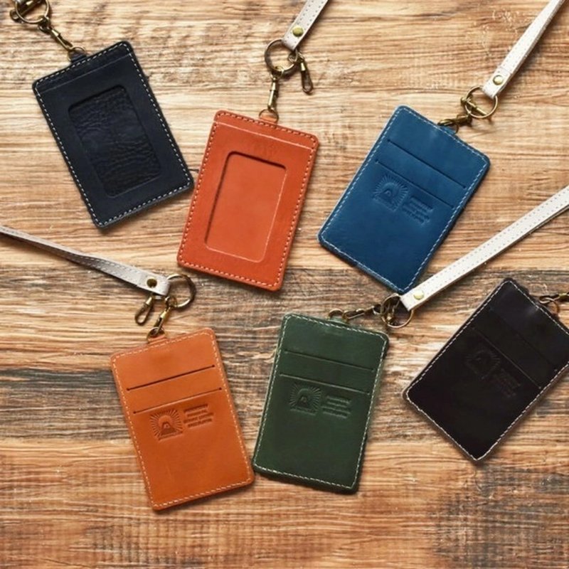 日本制 栃木皮革通行卡套 ID/IC卡套 Pass/ID case with strap - 证件套/卡套 - 真皮 多色