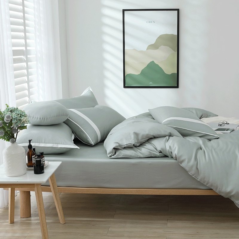 好关系 HAOKUANXI | 春日石绿-莱赛尔天丝床包枕套组 - 寝具 - 环保材料 绿色