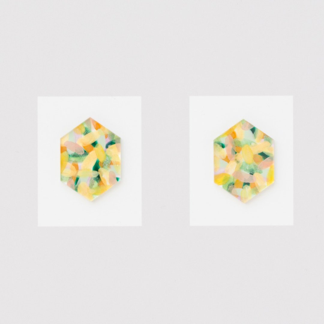 earrings (夾式 or 針式) - 耳环/耳夹 - 压克力 黄色