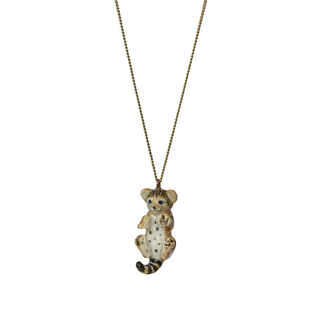 AndMary 手绘瓷项链-孟加拉豹猫 礼盒包装Bengal Kitten Necklace - 项链 - 瓷 金色