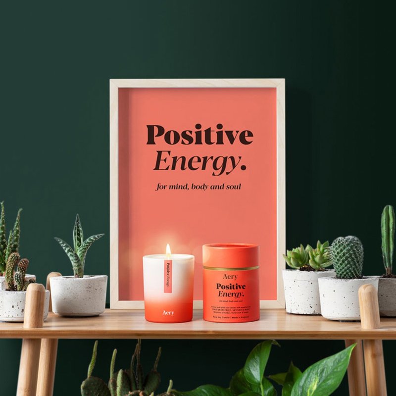 正能量芳疗香氛蜡烛 - 蜡烛/烛台 - 蜡 白色