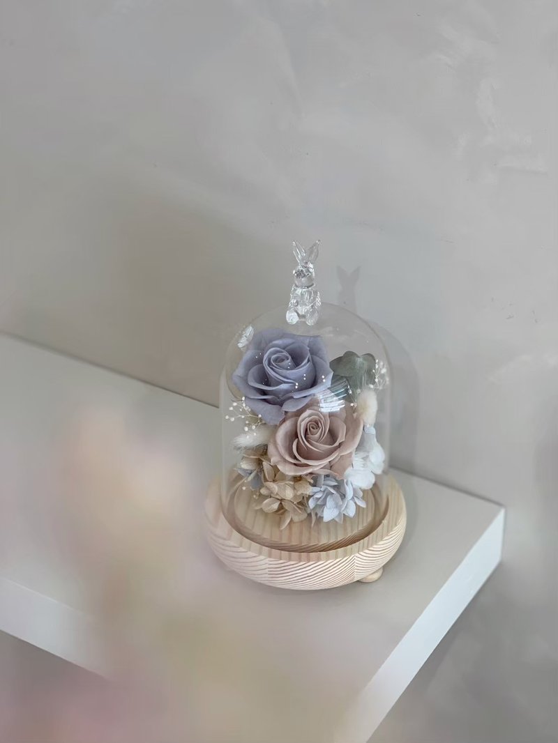 | 永生花玻璃盅 |  生日礼物/情人节 - 干燥花/捧花 - 植物．花 卡其色