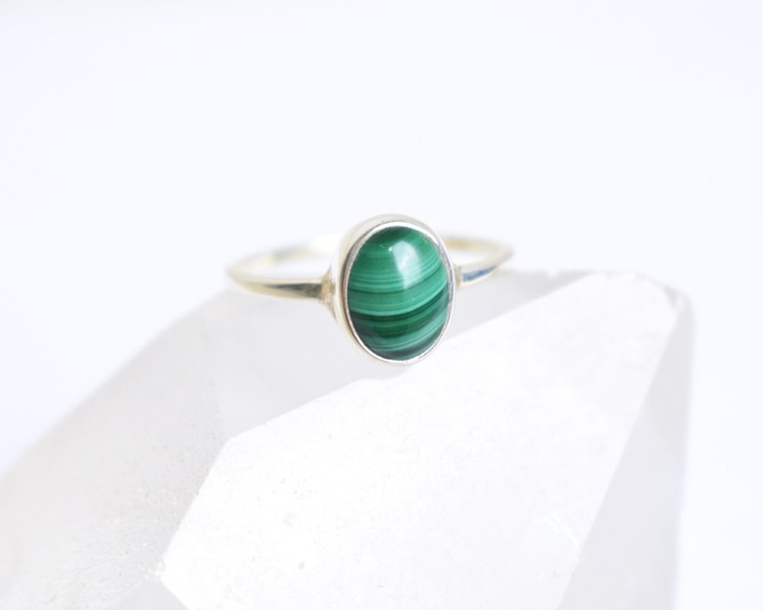 Malachite Silver ring - 戒指 - 纯银 绿色