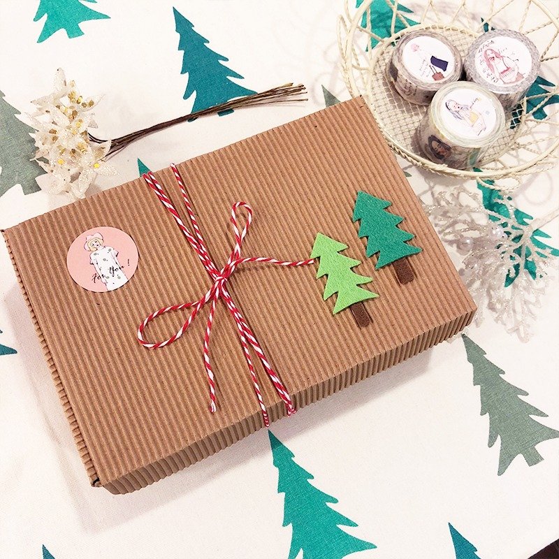女孩耶诞节礼物盒-小小耶诞树包装设计(限量款) - 纸胶带 - 纸 