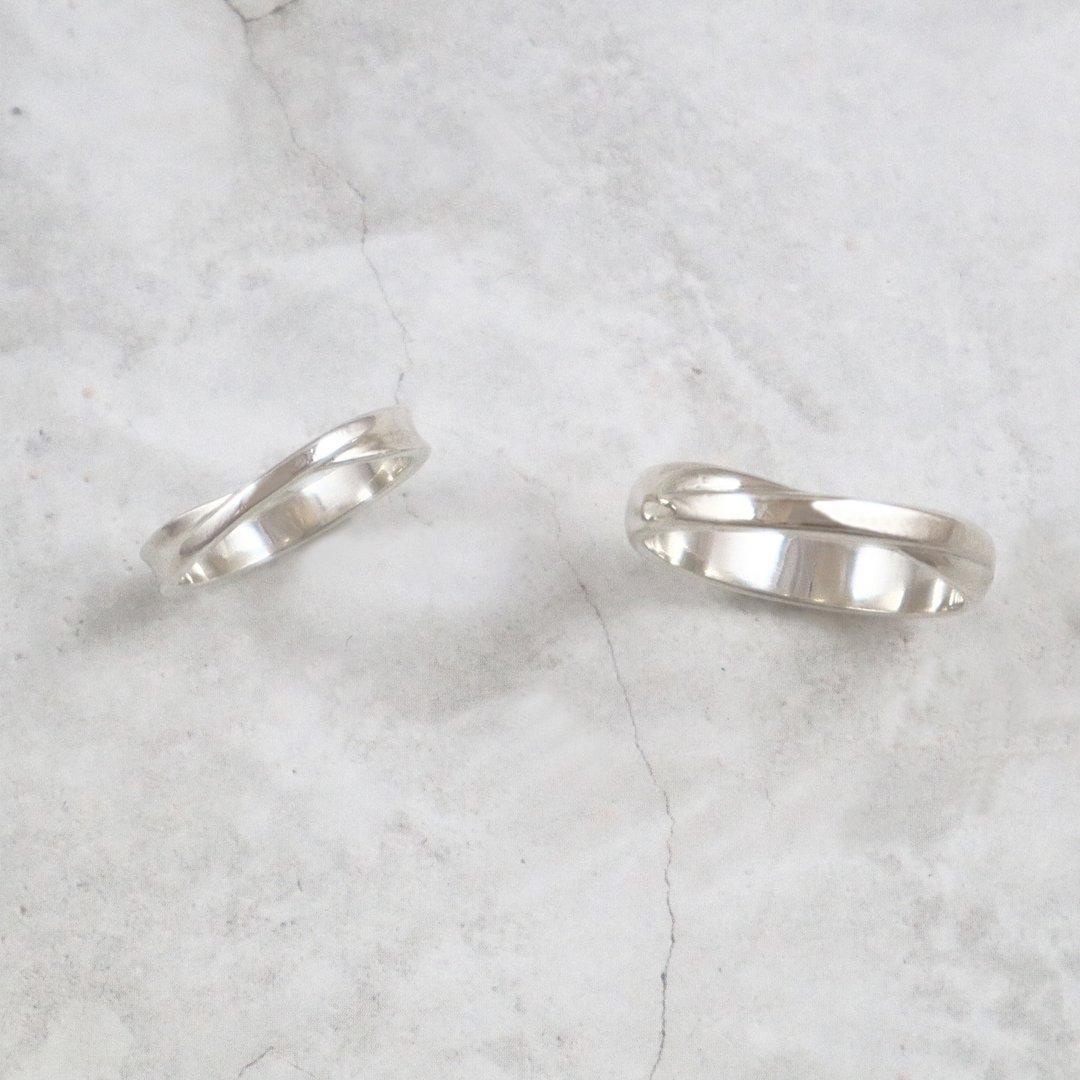 平行相交 / 变化款・金工银戒・婚戒对戒・一人成班 - 金工/饰品 - 纯银 