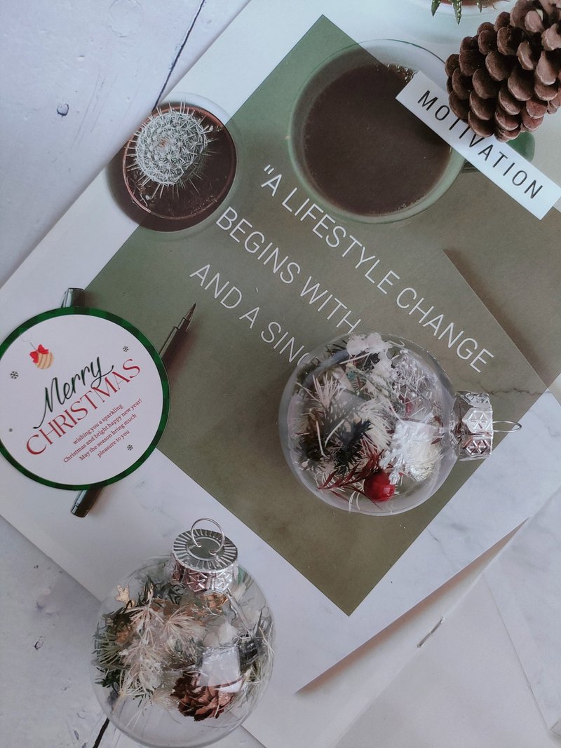 圣诞礼物-圣诞球挂饰 圣诞节装饰 - 干燥花/捧花 - 植物．花 透明