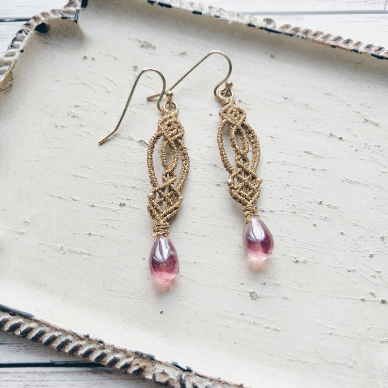 momolico 桃子莉可 耳环 macrame 绳编 金 - 耳环/耳夹 - 其他材质 紫色