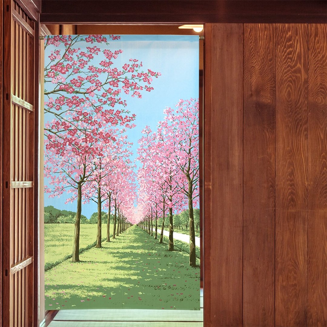 【预订】日本制 花并木门帘 - 门帘/门牌 - 聚酯纤维 粉红色