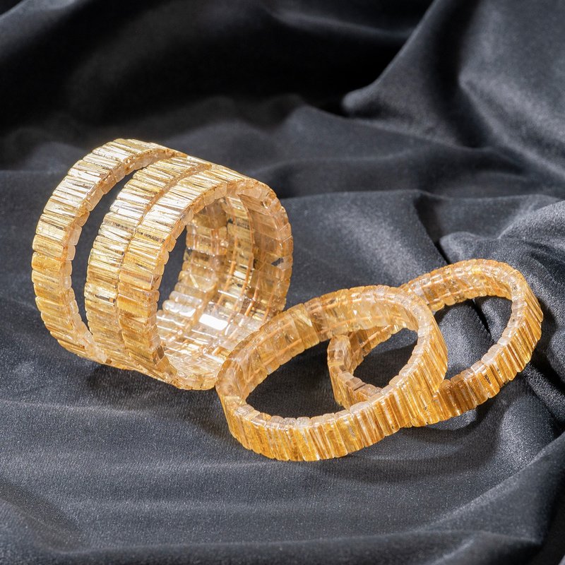 顺丝钛晶水晶手排 | 一图一物 D11704 - 手链/手环 - 水晶 黄色