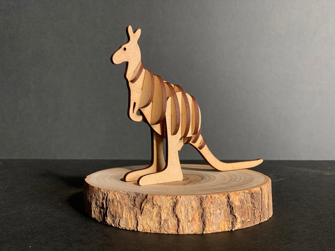 3D立体动物拼图 袋鼠Kangaroo - 木工/竹艺/纸艺 - 木头 咖啡色