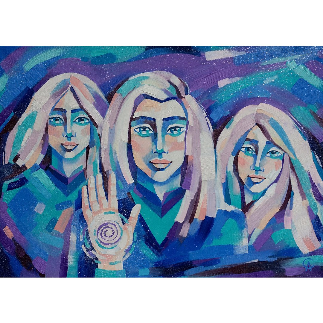 昴宿星人绘画外星艺术品精神艺术原创手工制作 - 海报/装饰画/版画 - 其他金属 蓝色