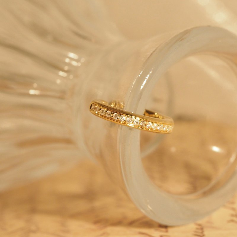 18K金钻石境界耳夹 18K Gold Diamond Realm Ear Cuff - 耳环/耳夹 - 贵金属 
