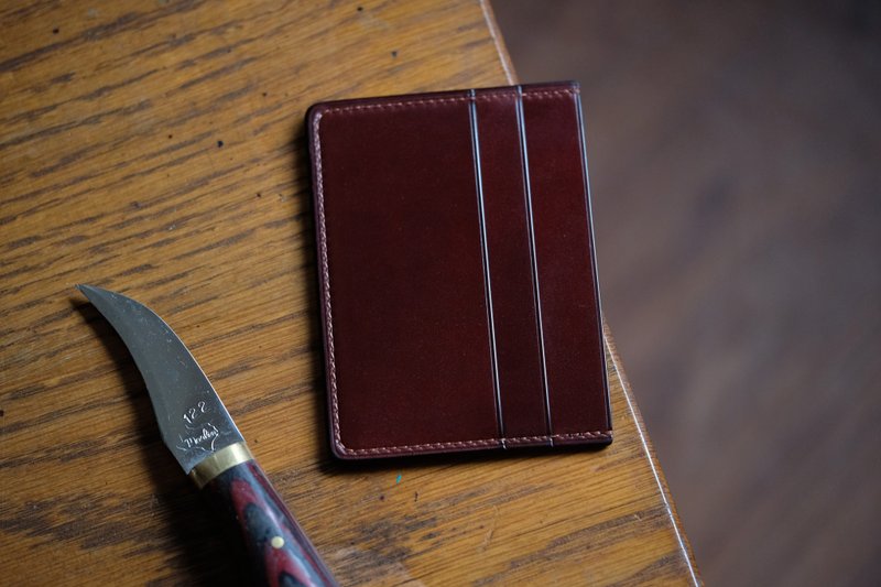 MILDY HANDS - Card Wallet D01 - 马臀皮卡片夹 shell cordovan - 皮夹/钱包 - 真皮 黑色