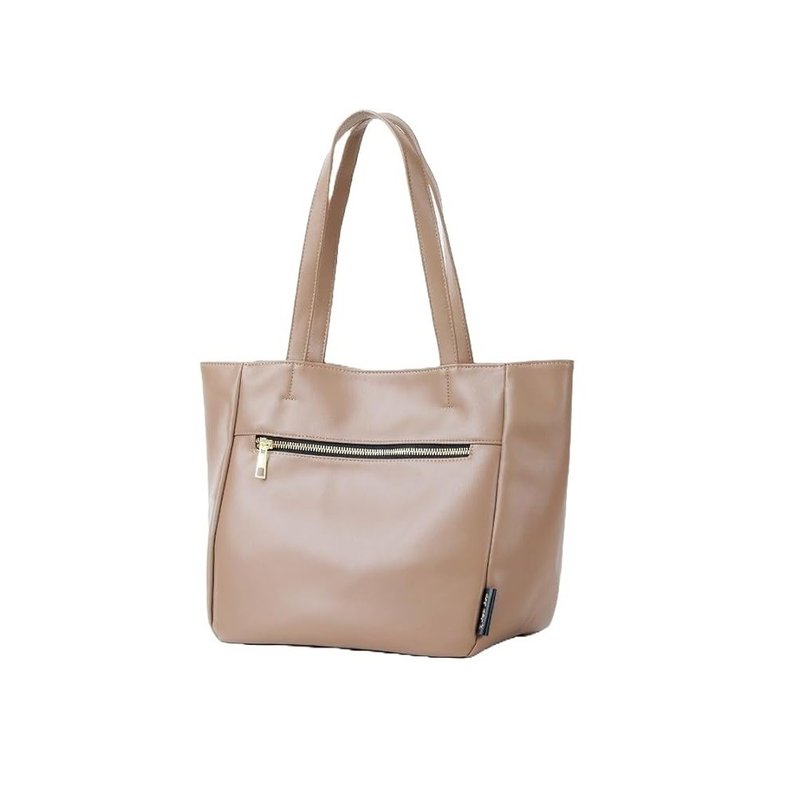 Legato Largo URBAN 柔软 PU 人造皮革实用单肩手提托特包 LH-X0282 - 手提包/手提袋 - 人造皮革 卡其色