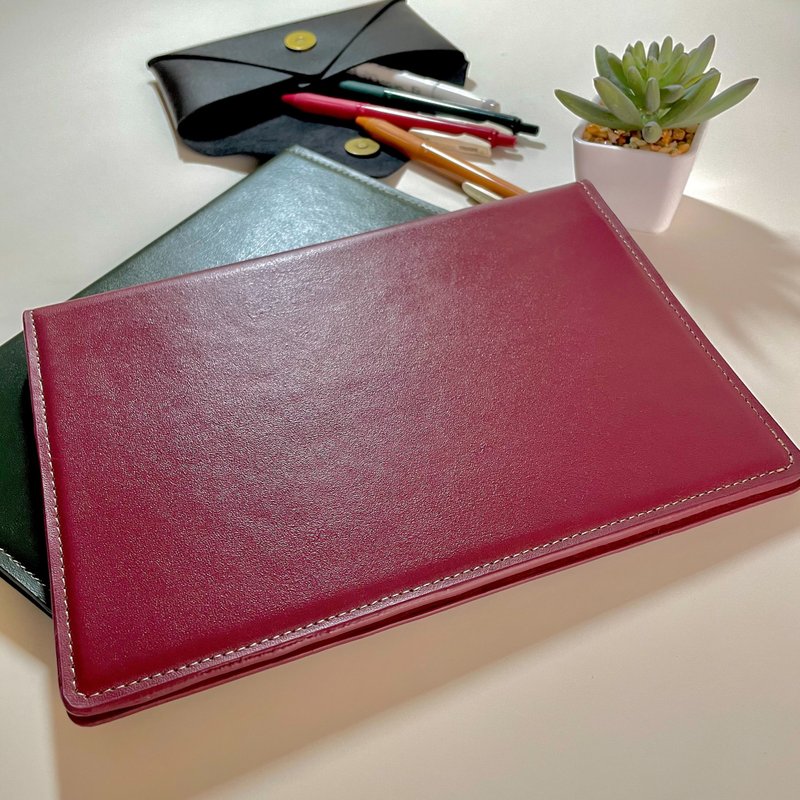 A5 真皮书套 硬板保护书衣 植鞣牛皮 - 书衣/书套 - 真皮 