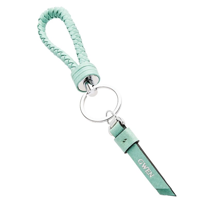 真皮手工编织钥匙圈 - 钥匙链/钥匙包 - 真皮 绿色