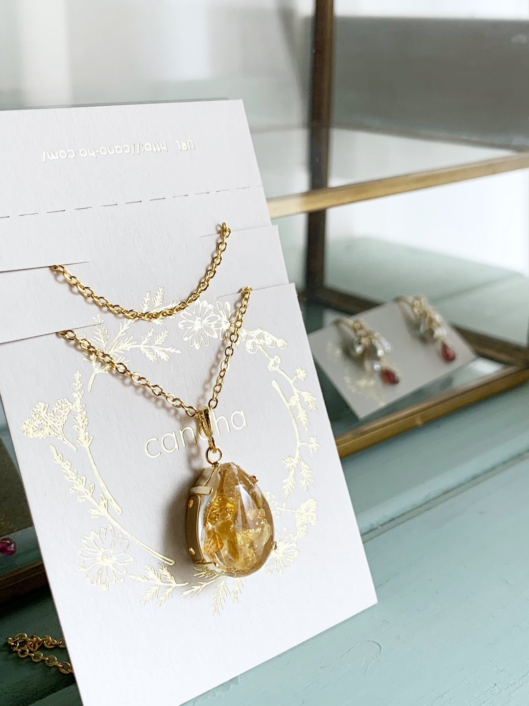 Unisex [October Birthstone] Tourmaline Necklace with Gemstone Words of Hope (Pendant) - 项链 - 树脂 黄色