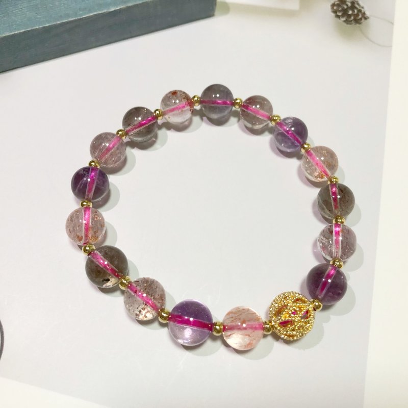 14K包金 4A超级七 超七 Super Seven 天然水晶 定制化 手链 - 手链/手环 - 水晶 多色