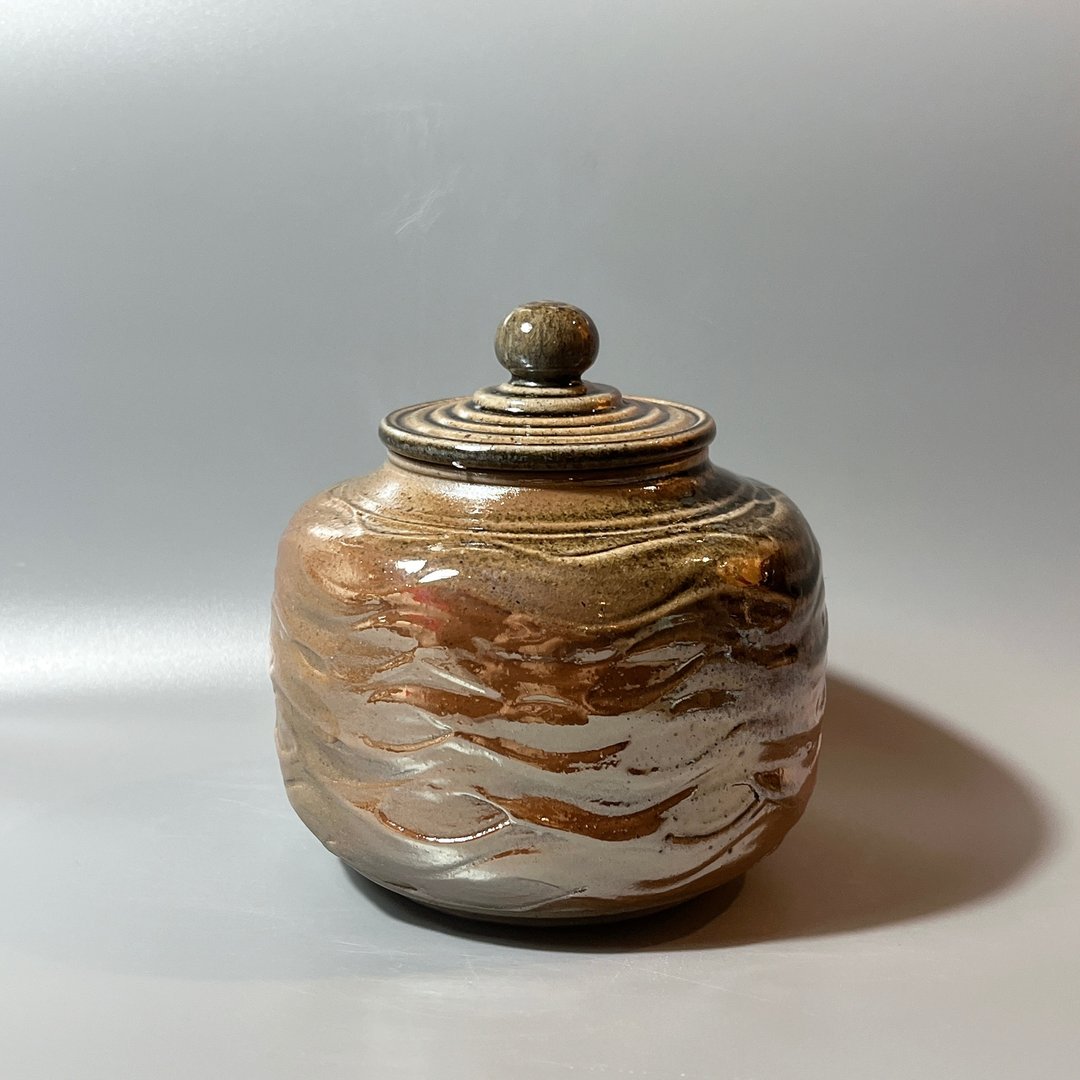 超美柴烧落灰火痕10两茶仓 / 茶罐 / 藏茶器  / 小平凡手 - 其他 - 陶 卡其色