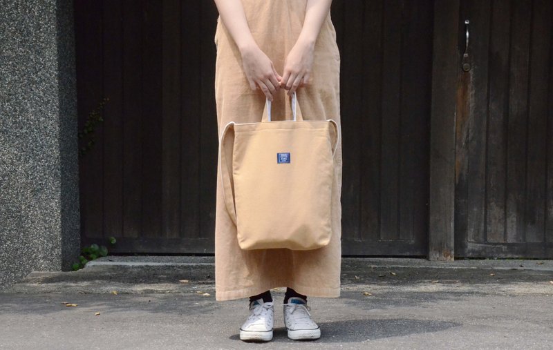 双色帆布三用袋_驼白 - 侧背包/斜挎包 - 其他材质 卡其色