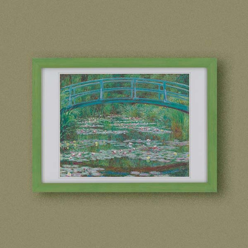 【 世界名作小框画 】莫内・日本式步桥 - 海报/装饰画/版画 - 纸 绿色