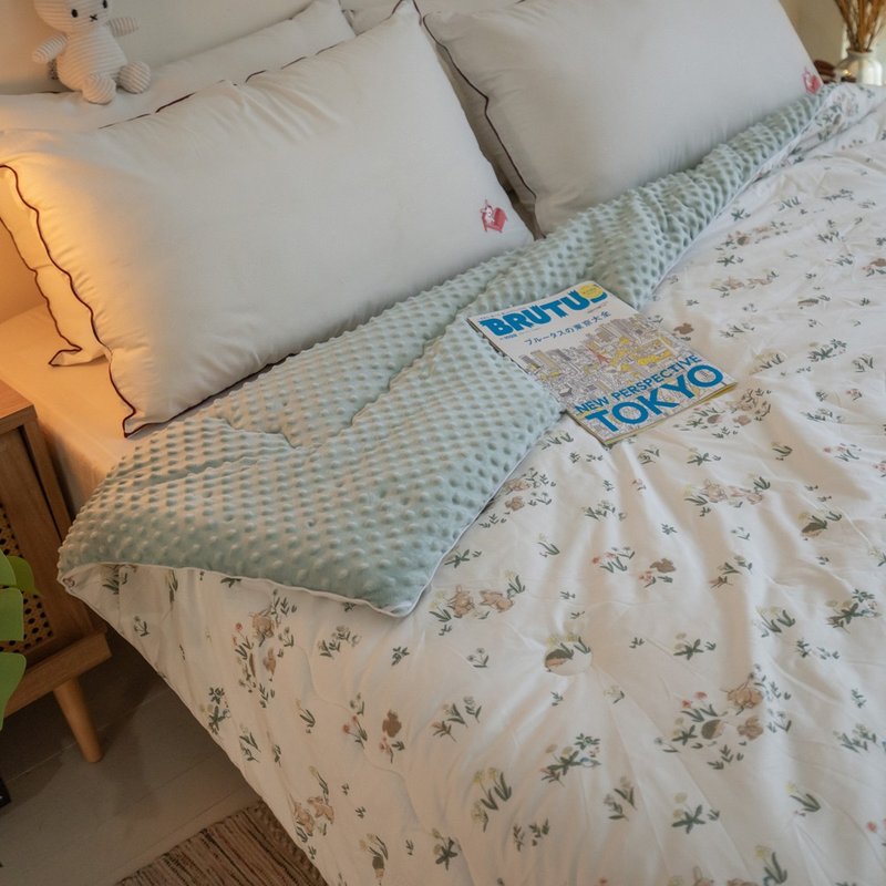 纯棉点点被【双人6x7尺】小兔仙境/宁静格 点点绒颗粒触感 安抚被 - 被子/毛毯 - 其他材质 多色